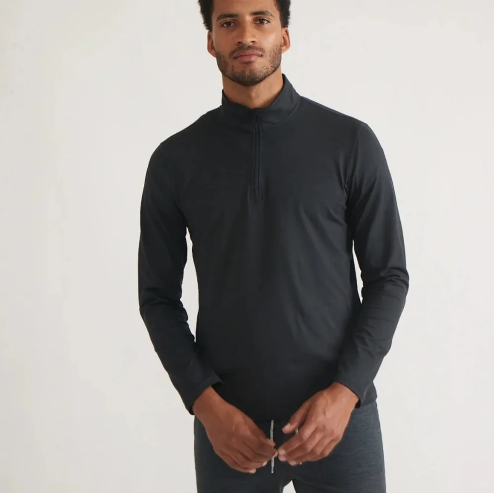 Marine Layer Charcoal Black Quarter-Zip Pullover Size XL‎